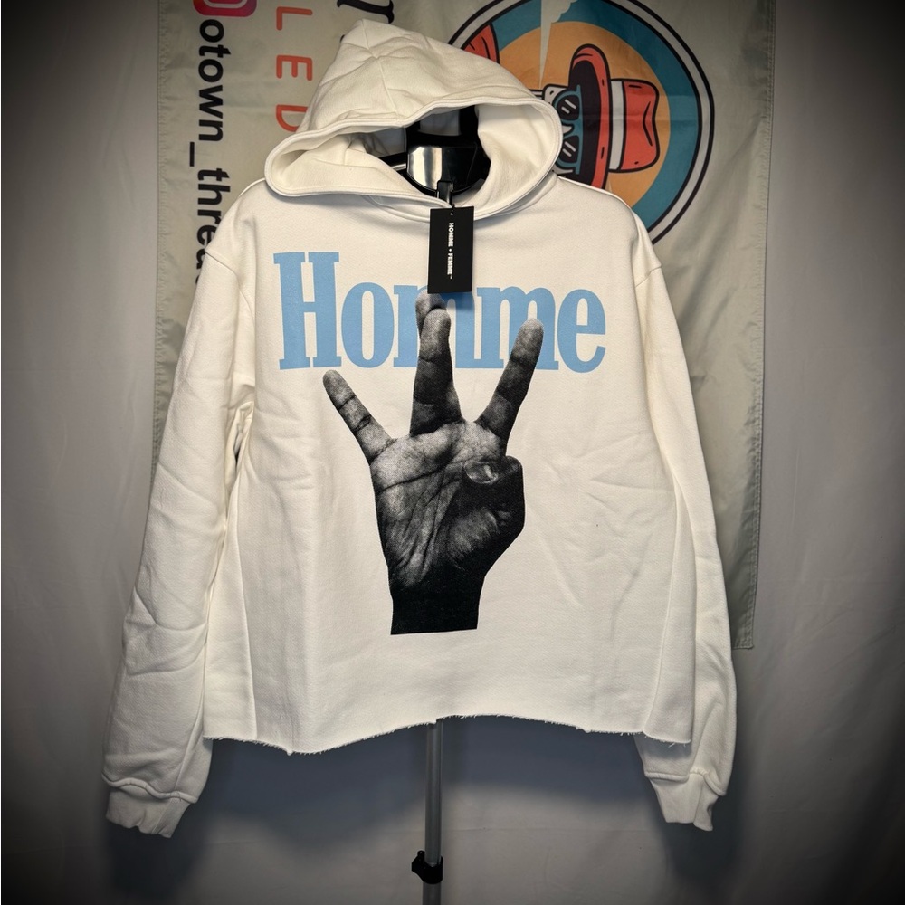 Homme+Femme West side Hoodie Cream Sz M